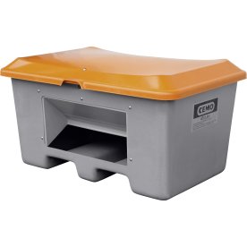 Salt-/sandlåda 400 L, gaffelöppning, grå/orange