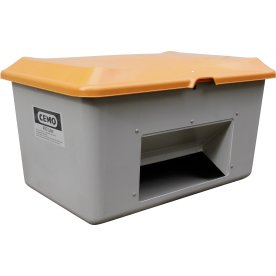 Salt-/sandlåda 400 L, bottenöppning, Grå/orange