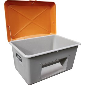 Salt-/sandlåda 200L, bottenöppning, Grå/orange