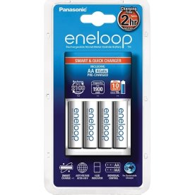 Panasonic Eneloop laddare + 4xAA uppladdningsbara