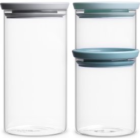 Brabantia Opbevaringsbøtter i glas, 3 stk.