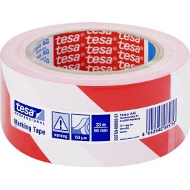tesa Markeringstejp permanent 50 mm, röd/vit