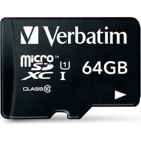 Verbatim 64 GB microSDHC class 10 med adapter