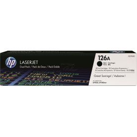 HP 126A/CE310AD lasertoner, sort, 2x1200s