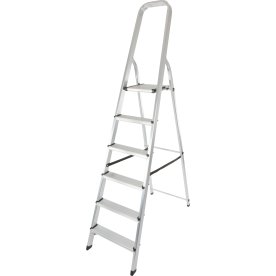 Stege 6 steg, aluminium, höjd 128 cm
