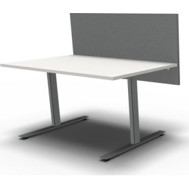 Enkel bordsskärm H65 x B80 cm grå