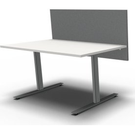 Enkel bordsskärm H65 x B200 cm Mörkgrå