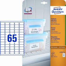Avery L7971-25 frysetiketter, 38,1x21,2 mm