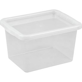 Basic plastlåda inkl. lock, 13 liter, klar