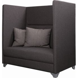 Silence 2-sits hög grå mötessoffa inkl. 2 kuddar