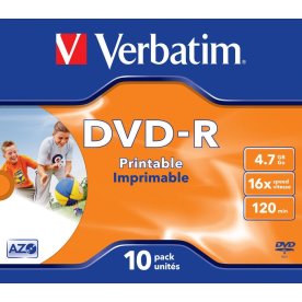 Verbatim DVD-R 4,7 GB printable, 10 st.