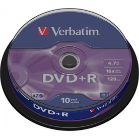 Verbatim DVD+R 16x 4,7 GB spindel, 10 st.