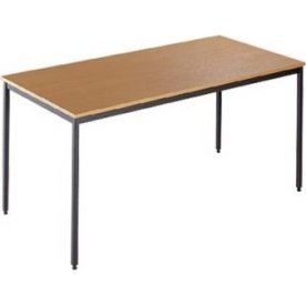 Kantinebord, 160x80 cm, bøg med sort stel
