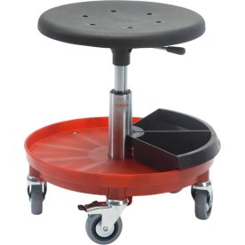 Montörsstol | Svart/Röd | 37-50cm | Verktygsback