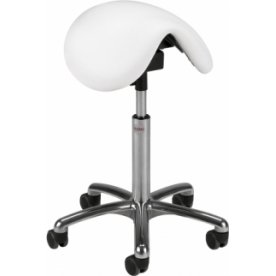 CL Pinto sadelstol, hvid, kunstlæder, 58-77 cm