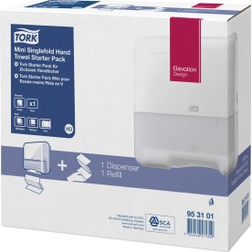 Tork H3 Startpakke Dispenser & Håndklædeark, hvid