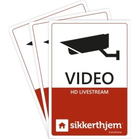 3stk. videomærkater til SikkertHjem alarm