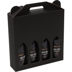 Vinkartong 4 flaskor Wellpapp Svart