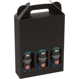 Presentask för öl, 3 flaskor, svart