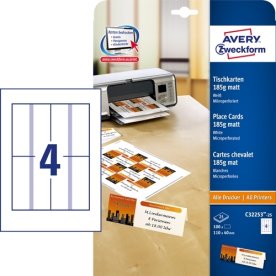 Avery C32253-25 placeringskortsetiketter