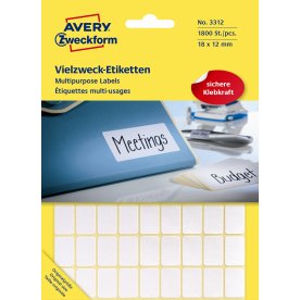 Avery 3312 färgkodningsprickar, 12x18 mm, 1800 st.