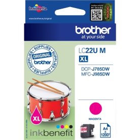 Brother LC22UM XL bläckpatron, magenta, 1200 s