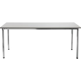 Eminent matsalsbord 180x80 cm vit laminat/ krom