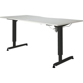 Höj-/sänkbart skrivbord Stay Vit/Svart 180x90 cm