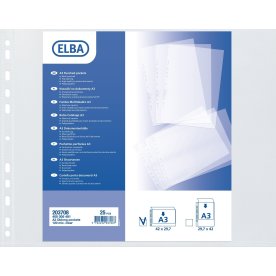 Elba ficka, A3, PP, 0,12 mm, liggande, 25 st.