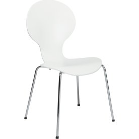 Comfort matsalsstol vit med kromat underrede