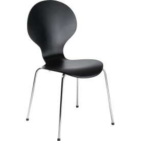 Comfort matsalsstol svart med kromat underrede