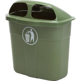 Affaldsbeholder i grøn, 40 liter - Udendørs