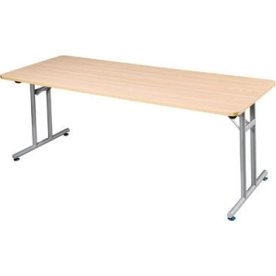 Fällbord i lönn 180x80 cm, aluminiumunderrede