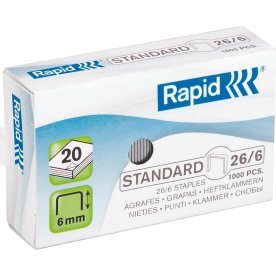 Häftklammer Rapid Standard 26/6, 1000 st