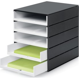 Styroval Pro förvaringsbox med 5 lådor, öppna