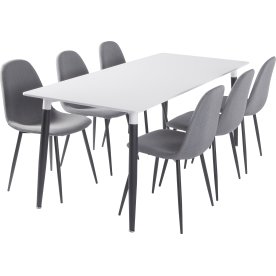 Room mødebordssæt m/ 1 bord 180x80 cm og 6 stole