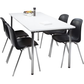 Lena Basic kantinesæt m/4 sorte stole og bord