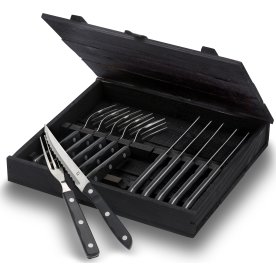 Gense Old Farmer Black bestik 6 gafler+6 knive
