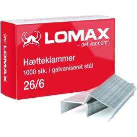 Lomax Hæfteklammer 26/6, 1000 stk.