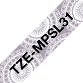 Brother TZe-MPSL31 labeltape, 12mm sort på blonde