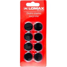 Lomax superstarka magneter | Ø2 cm | 8 st. | Svart