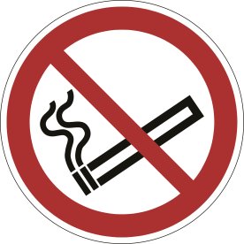 Advarselsklistermærke, rygning forbudt, rød