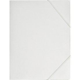 Budget elastikmappe, karton, hvid