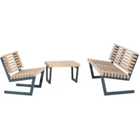 Plus Siesta loungeset med litet bord, Drivved