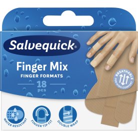 Salvequick Finger Mix Plåster, 18 st.