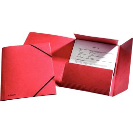 Esselte elastikmappe m/klap, A4 karton, rød 