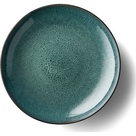Bitz Fat Ø40 cm, svart stengods med grön glasyr