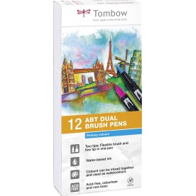 Tombow ABT Dual Pensel/Tousch, basisfarver, 12 stk