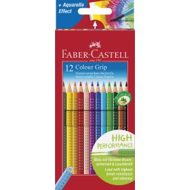 Faber-Castell Grip färgpennor, 12 färger