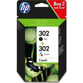 HP No302 blækpatron blister, sort, 2-pack